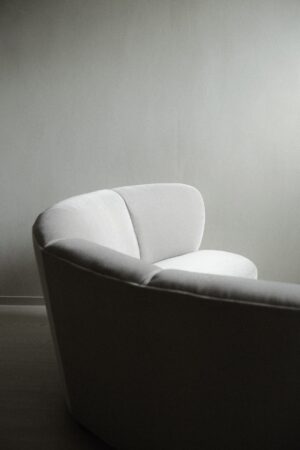 1940s Curved Danish Cabinetmaker sofa in Mohair