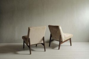 Pair of Scandinavian Mid-Century Chairs, in Style of Pierre Jenneret, 1950s