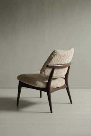 Scandinavian mid-century easy chair in shearling, produced in Norway, 1950s