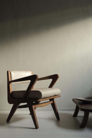 Vintage Armchair in Style of Pierre Jeanneret, India, 1970s