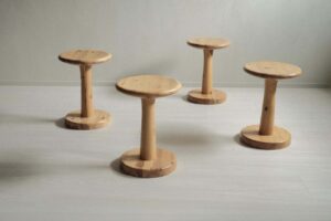 Set of 4 Pine Stools by Rainer Daumiller for Hirthals Savværk, Denmark, 1970s