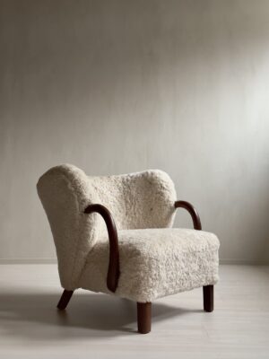 A Vintage Viggo Boesen 107 Armchair by Slagelse Møbelværk, Denmark 1940s
