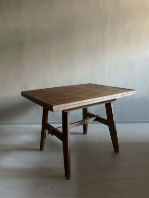 Mid-Century Oak Wood Table by René Gabriel, France, c. 1940s
