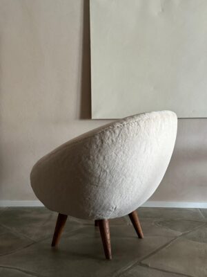 Mid-Century Oeuf Chair in Style of Jean Royère, Scandinavia, circa 1960s