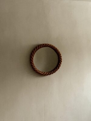 A Vintage Round Rope Mirror by Adrien Audoux and Frida Minet, France, c. 1960s