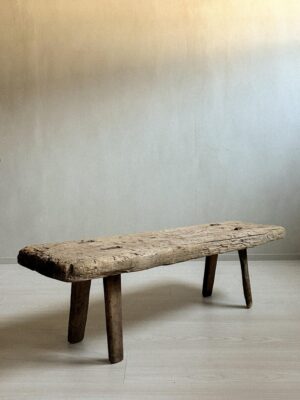 Antique Wabi Sabi Wooden Bench in Pine, Scandinavia, 1800s