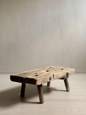 Antique Wabi Sabi Wooden Stool, Scandinavia, c. 1700s