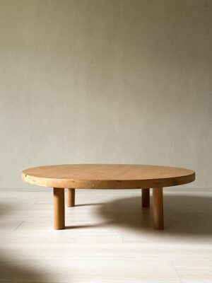 Coffee Table in Solid Elm in the Manner of Pierre Chapo, France, C. 1970s