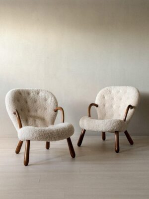 A Pair of Vintage Clam Chairs, by Arnold Madsen for Vik & Blindheim, Norway 1953