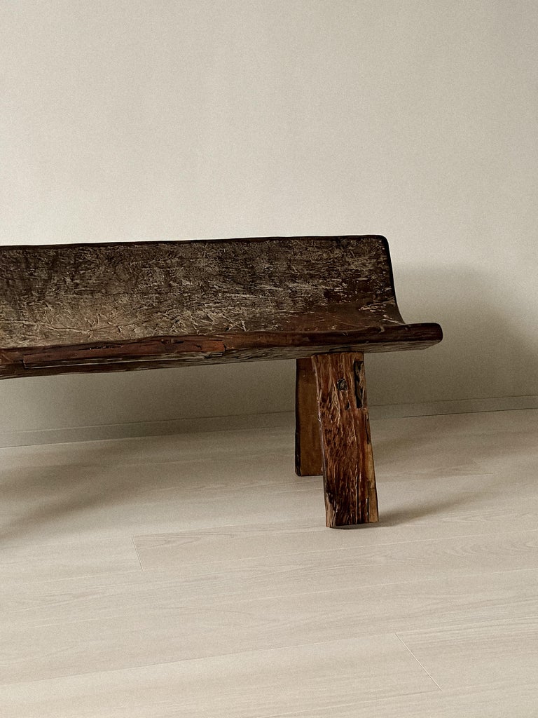 Antique Bridal Bench II, Scandinavian Wabi Sabi, c 1600s - Image 12