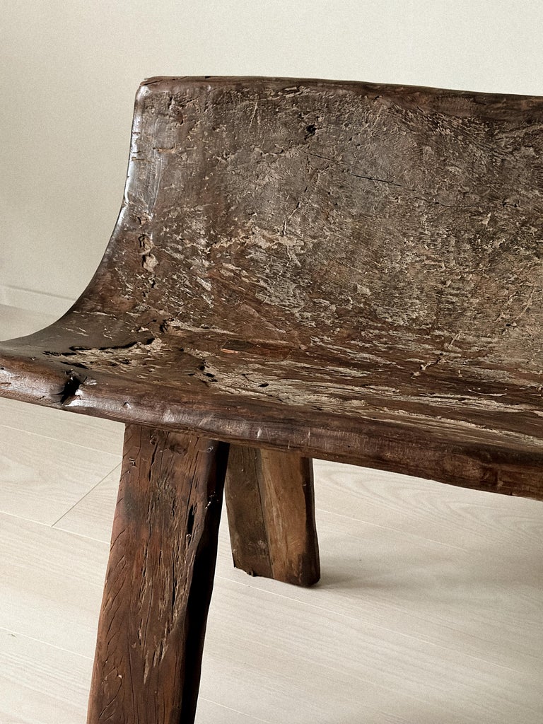 Antique Bridal Bench II, Scandinavian Wabi Sabi, c 1600s - Image 11