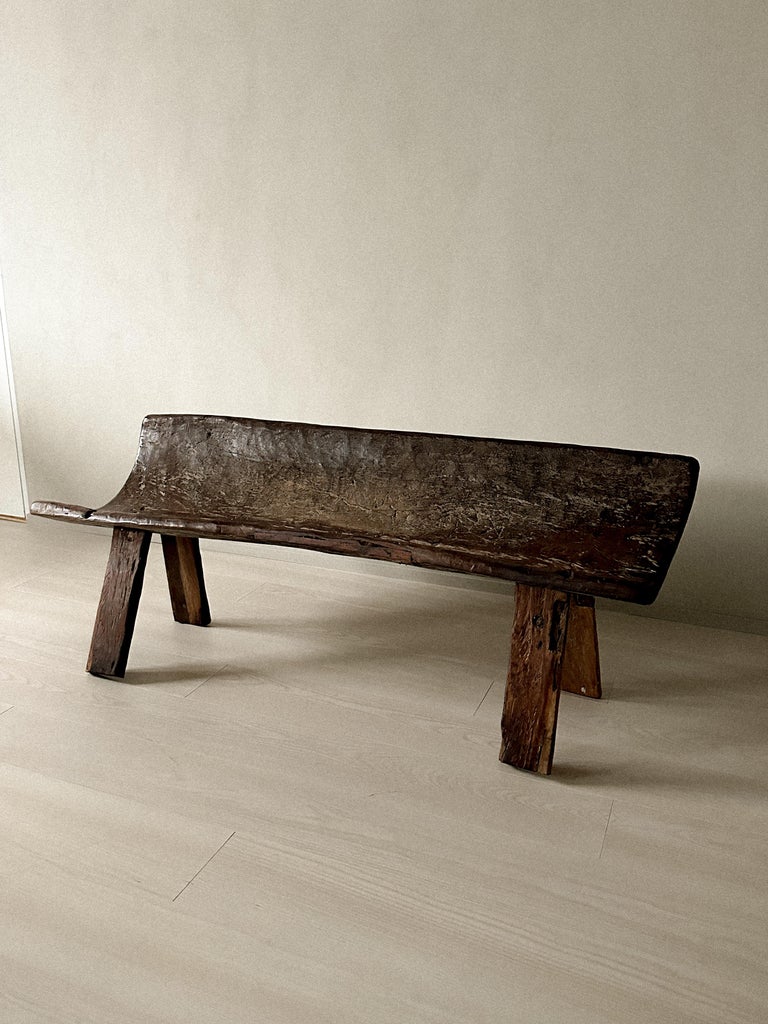 Antique Bridal Bench II, Scandinavian Wabi Sabi, c 1600s - Image 9