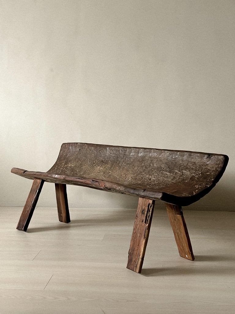 Antique Bridal Bench II, Scandinavian Wabi Sabi, c 1600s - Image 2