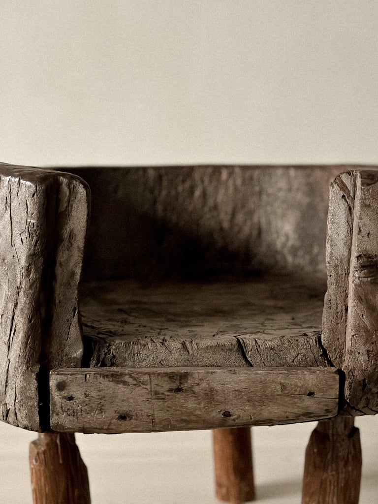 Antique Primitive Side Table, Scandinavian Wabi Sabi, c 1600s - Image 3