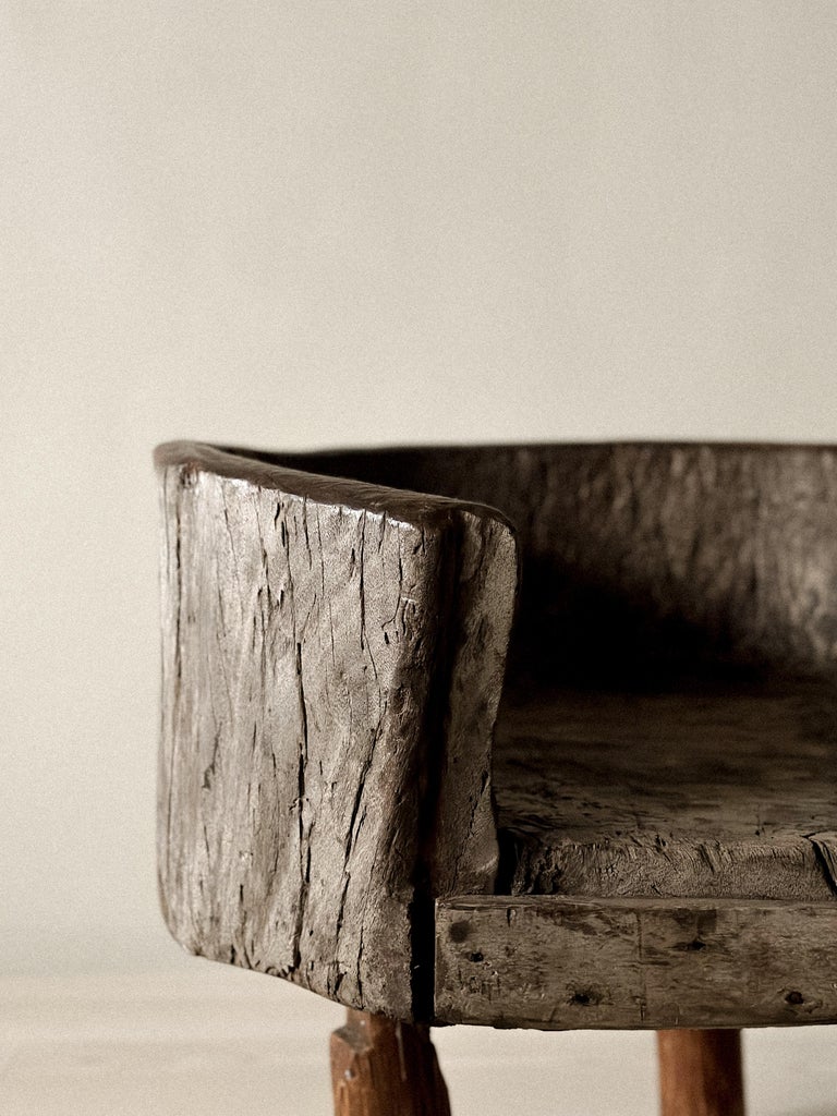 Antique Primitive Side Table, Scandinavian Wabi Sabi, c 1600s - Image 4