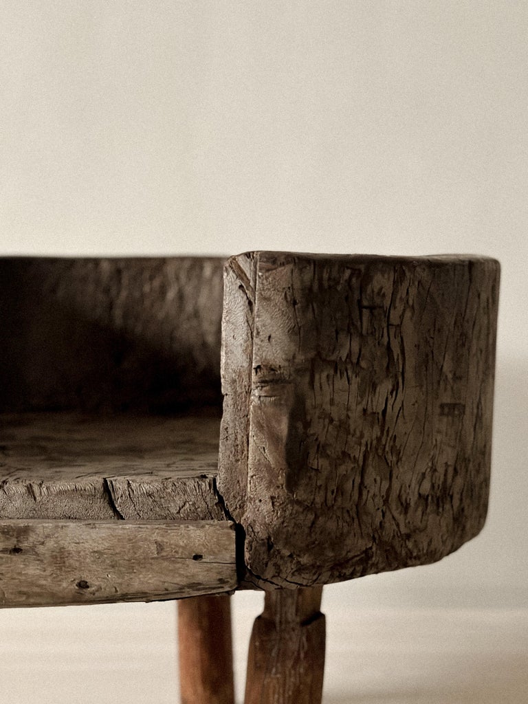Antique Primitive Side Table, Scandinavian Wabi Sabi, c 1600s - Image 6