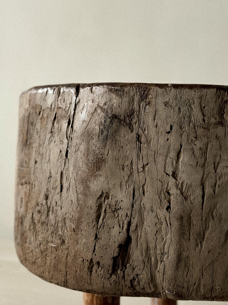 Antique Primitive Side Table, Scandinavian Wabi Sabi, c 1600s - Image 8