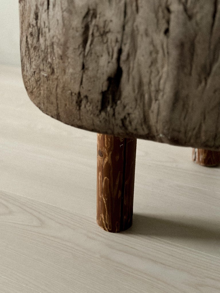 Antique Primitive Side Table, Scandinavian Wabi Sabi, c 1600s - Image 10