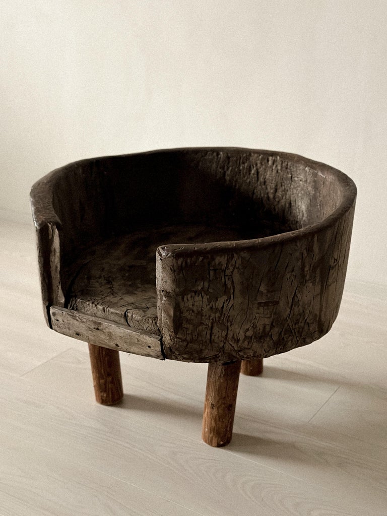 Antique Primitive Side Table, Scandinavian Wabi Sabi, c 1600s - Image 5