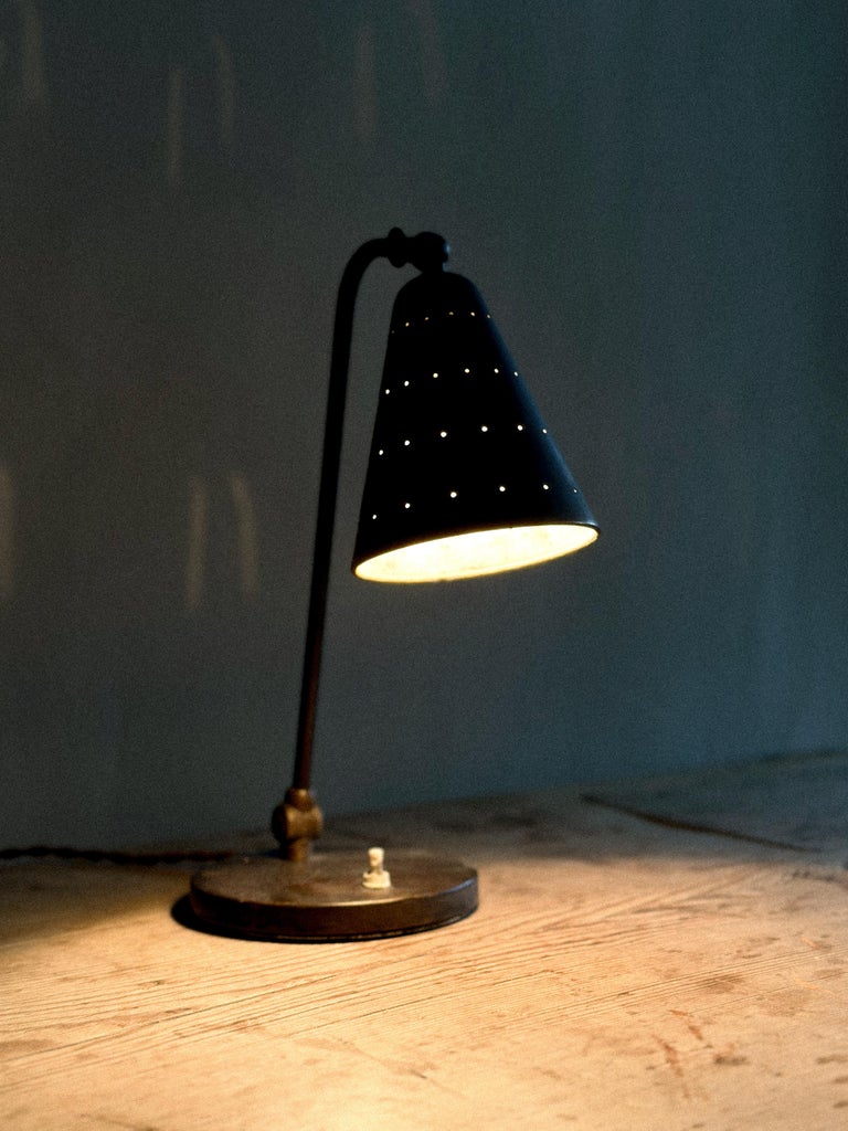 Svend Aage Holm Sørensen, Patinated Table Lamp, Denmark 1940s - Image 8