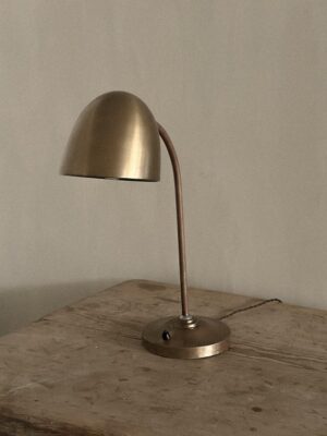 Vintage mid-century brass table lamp, Denmark, 1950s.