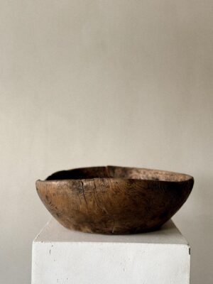 Scandinavian antique wooden root bowl, Wabi Sabi decor, 1800s.