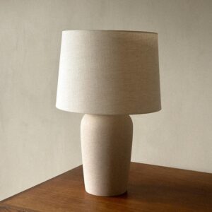 French 1980s ceramic lamp with textured surface