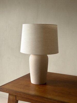 French 1980s ceramic lamp with textured surface
