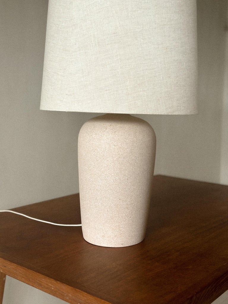 1980s French table lamp with matte ceramic surface