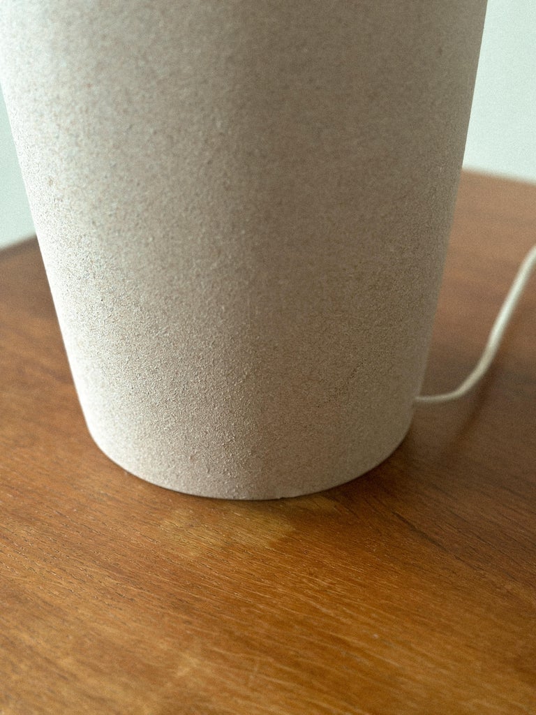 Ceramic lamp in neutral tones with vintage French styling