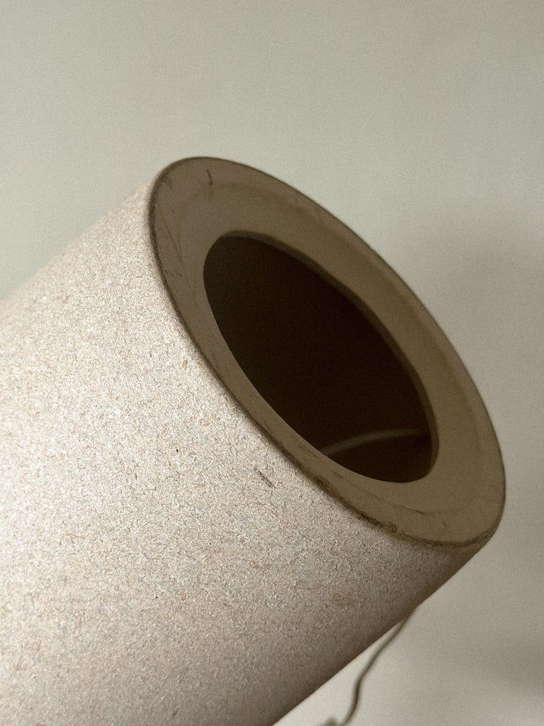 Buttom detail of ceramic table lamp with vintage patina