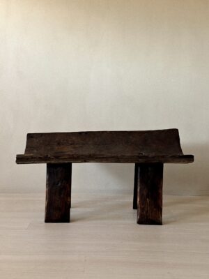 17th-century Scandinavian bridal bench with weathered surface