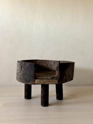 17th-century Scandinavian primitive side table with aged wood
