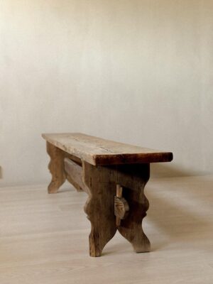 Antique primitive bench with rustic finish, 19th century