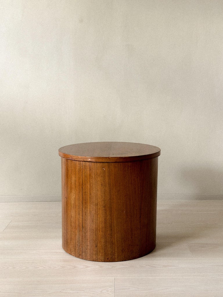 Minimalist 1950s side table with mixed materials