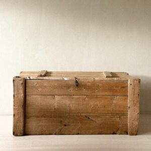 Antique Scandinavian wooden console with raw finish, c. 1700s