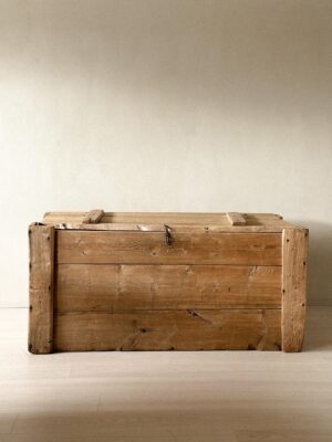 Antique Scandinavian wooden console with raw finish, c. 1700s