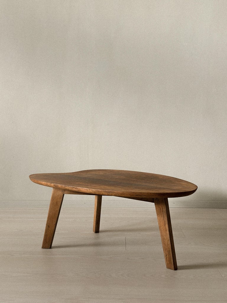Asymmetric wood table by Pierre Guariche, France c. 1950s