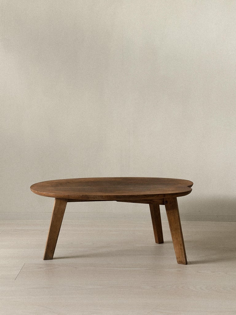 Sculptural wooden side table by Pierre Guariche for Galerie MAI