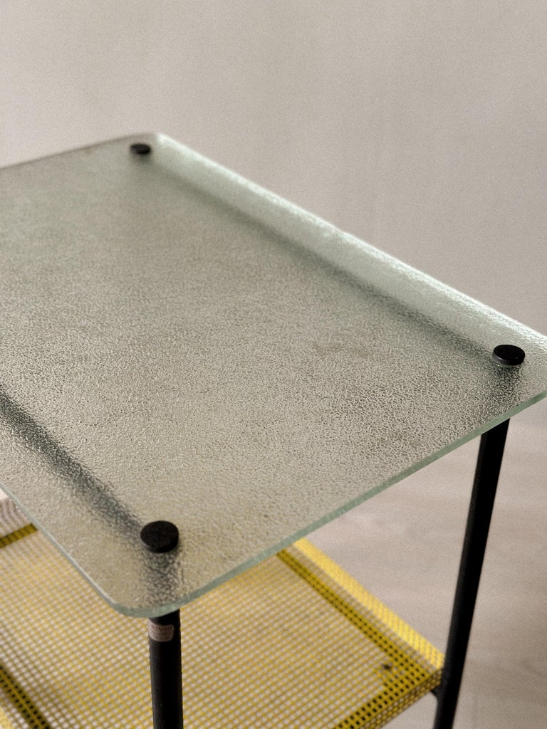 Rare Side Table by Paul Grivois, St-Gobain Glass and Metal, France, c. 1950s - Image 14