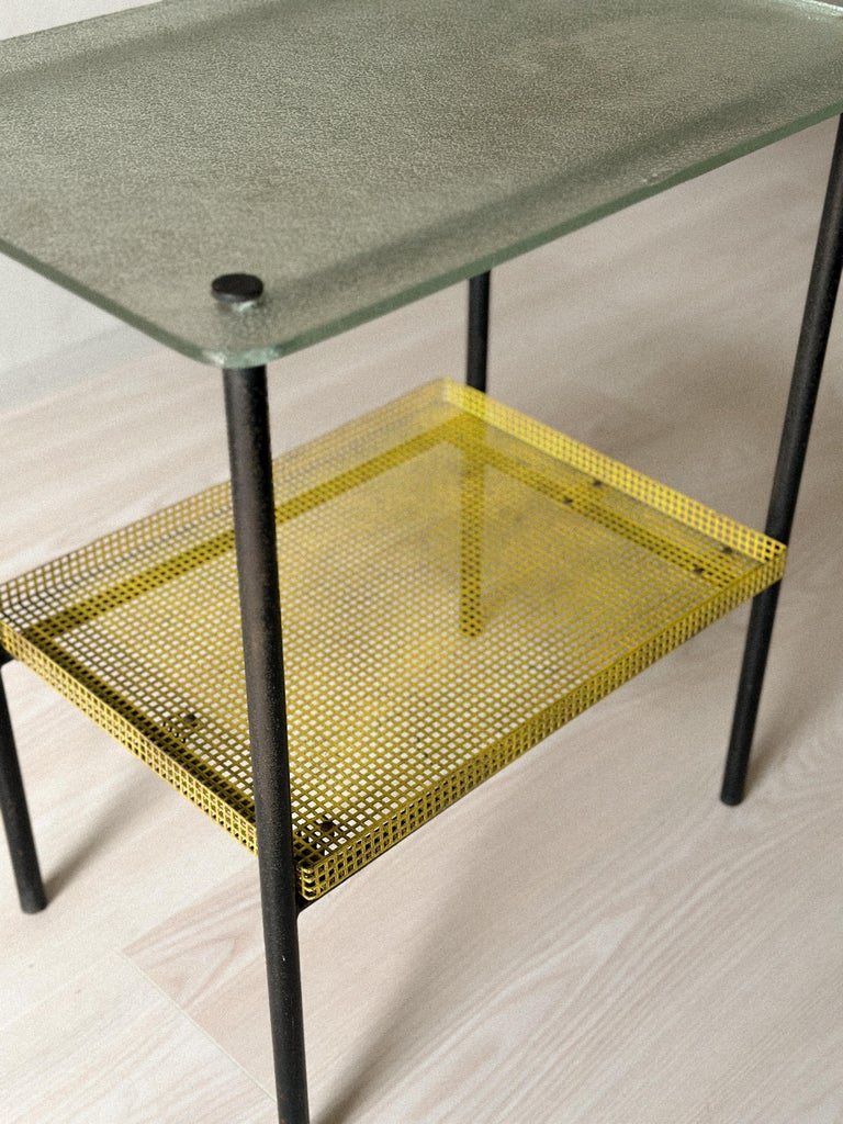 Rare Side Table by Paul Grivois, St-Gobain Glass and Metal, France, c. 1950s - Image 6