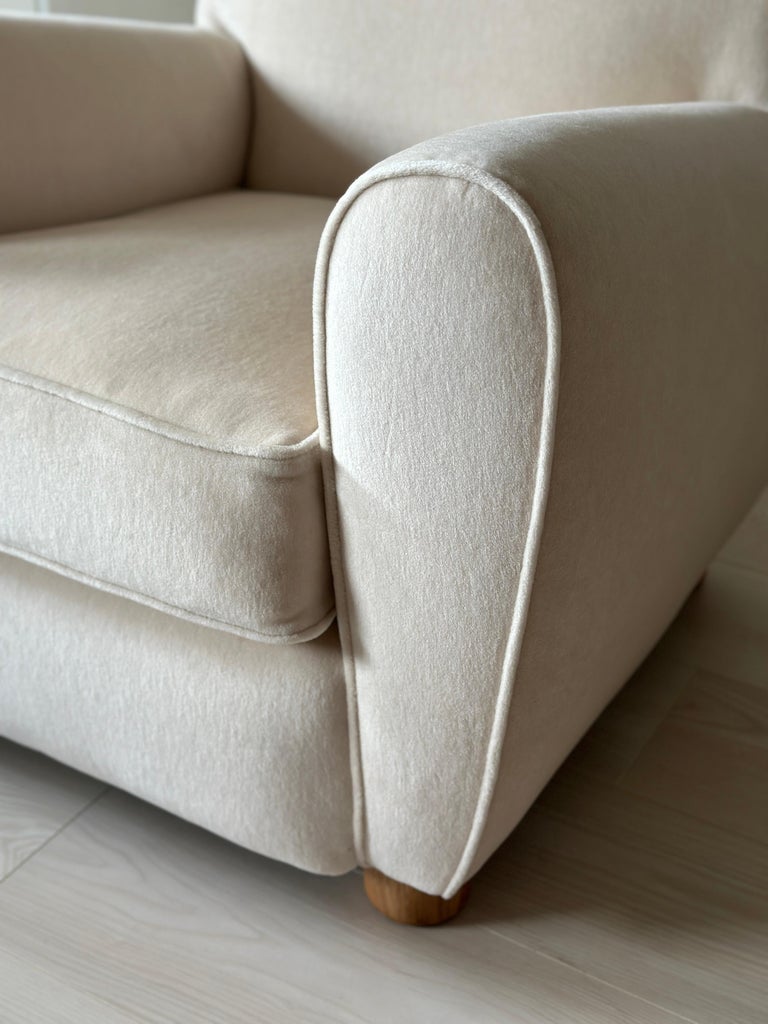 Handcrafted modern lounge chair inspired by 1930s design