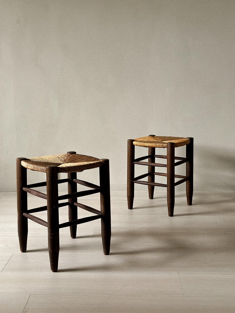 スツール Charlotte Perriand vintage stool Charlotte Perriand Stool in Ash and Straw