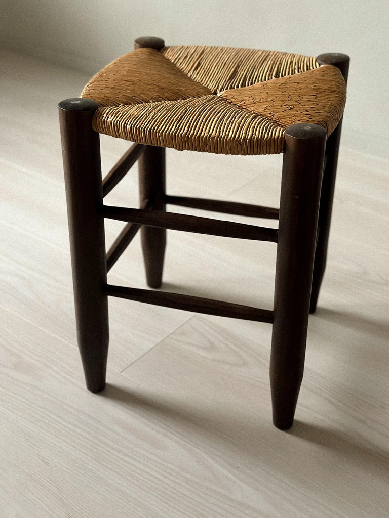 Rattan detail on Charlotte Perriand’s stool design