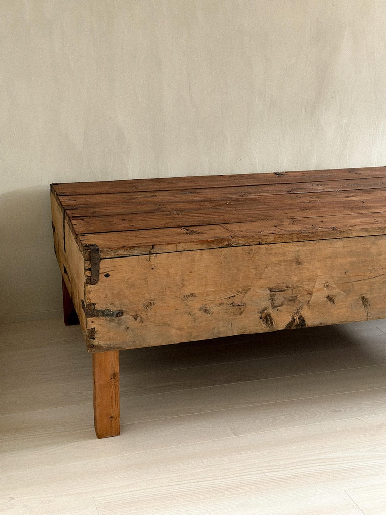 Front view of antique Norwegian Wabi Sabi console