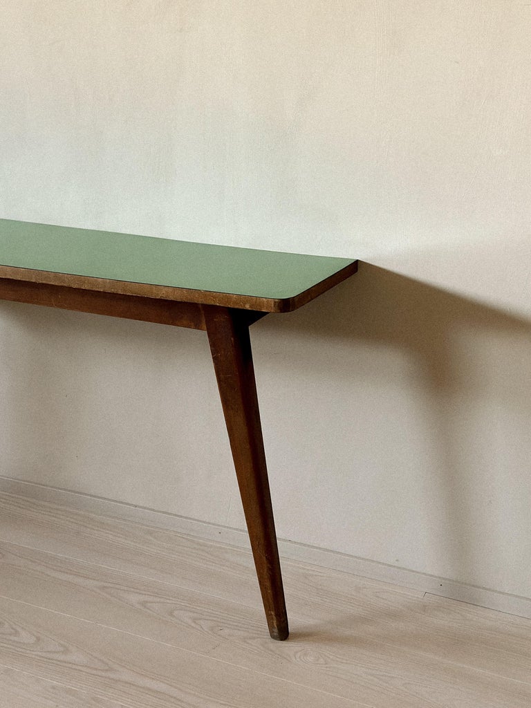 Mid-Century Console Table with Tapered Legs and Formica Top, Italy c. 1950s - Image 5