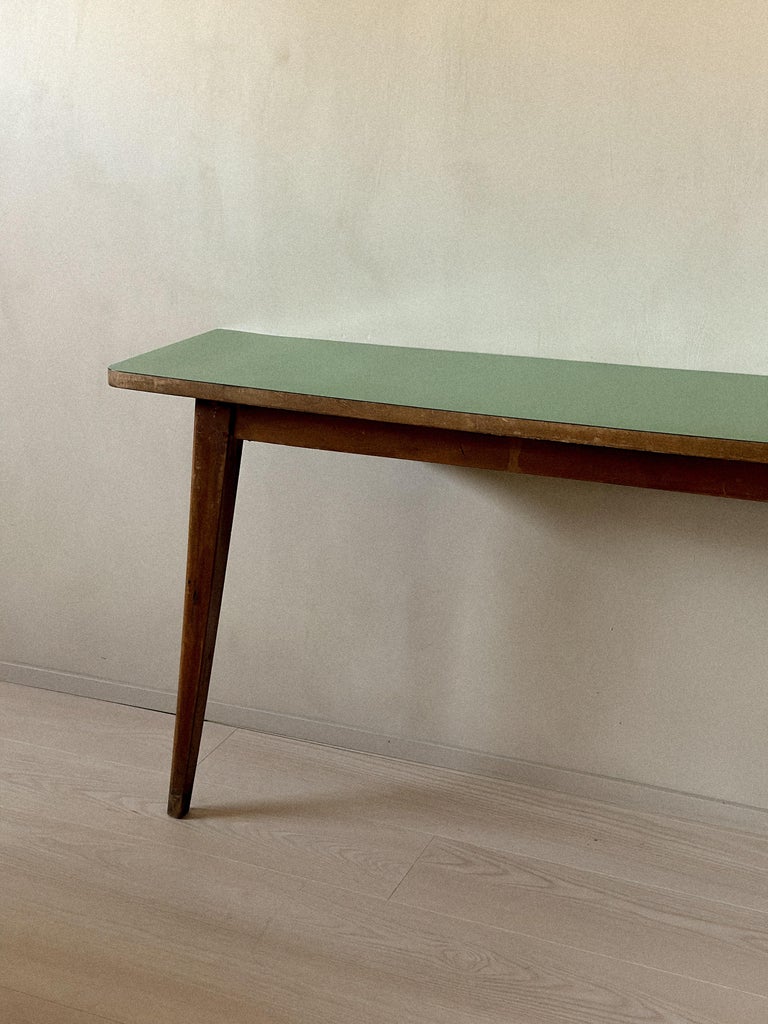 Mid-Century Console Table with Tapered Legs and Formica Top, Italy c. 1950s - Image 13