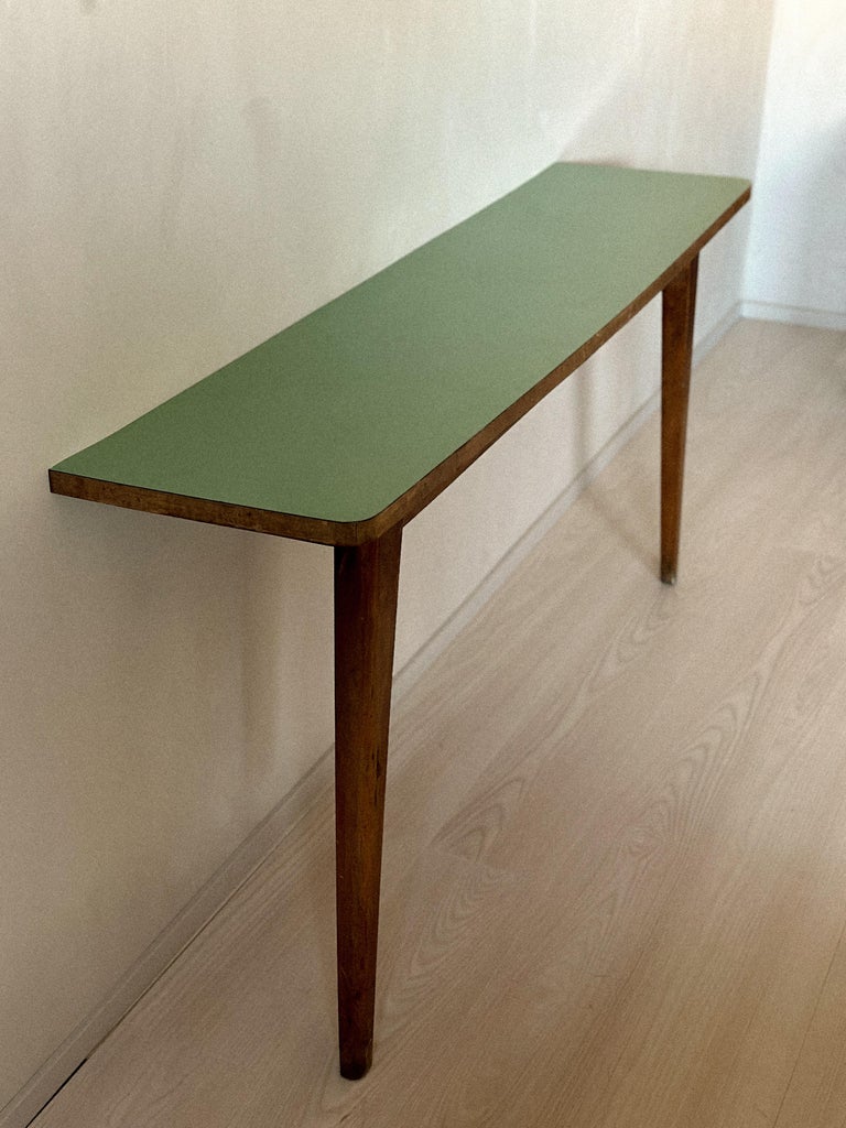 Mid-Century Console Table with Tapered Legs and Formica Top, Italy c. 1950s - Image 3