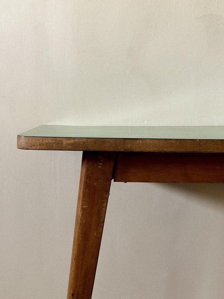 Mid-Century Console Table with Tapered Legs and Formica Top, Italy c. 1950s - Image 9
