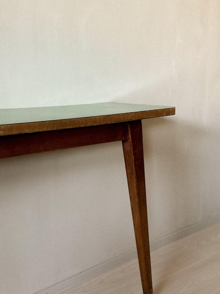 Mid-Century Console Table with Tapered Legs and Formica Top, Italy c. 1950s - Image 8
